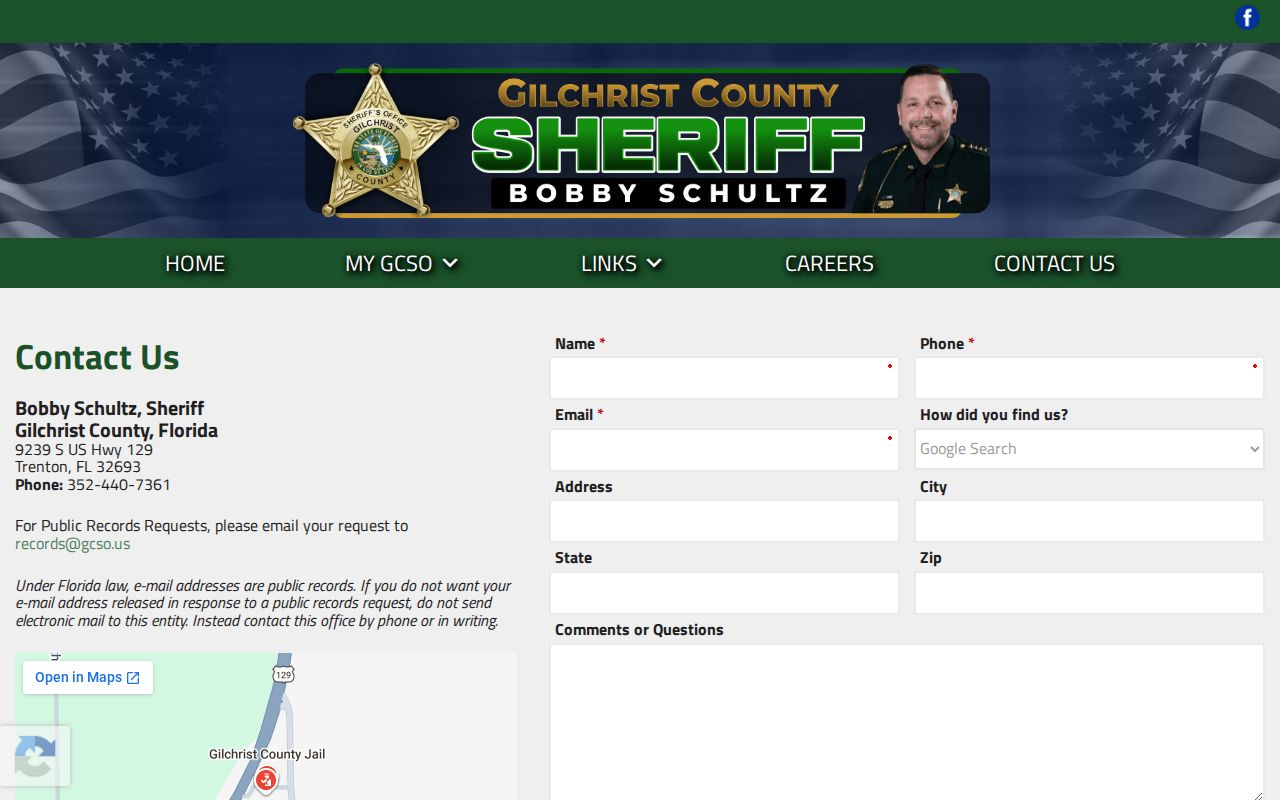 Gilchrist County arrest records contact information