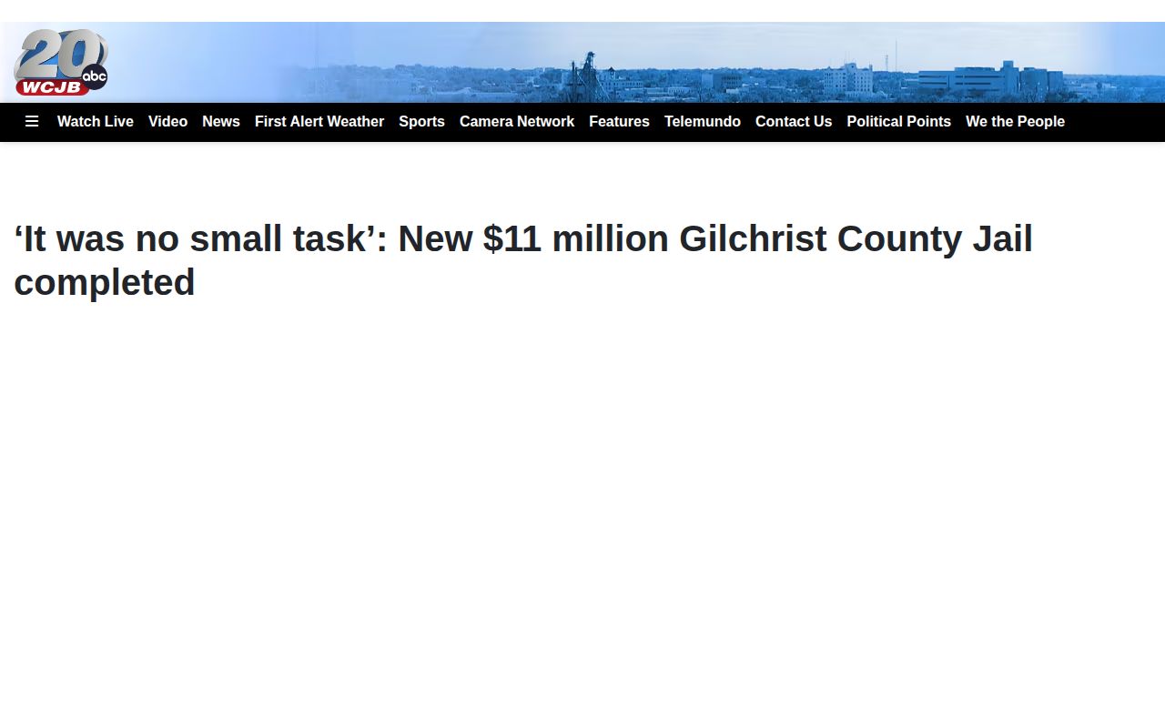 Gilchrist County Jail completion report